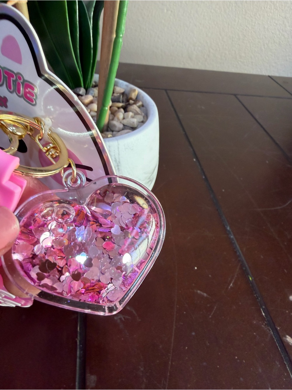 Kawaii Cutie Pink Bubble Drink Liquid Shaker Keychains - 2pc - Picture 3 of 5